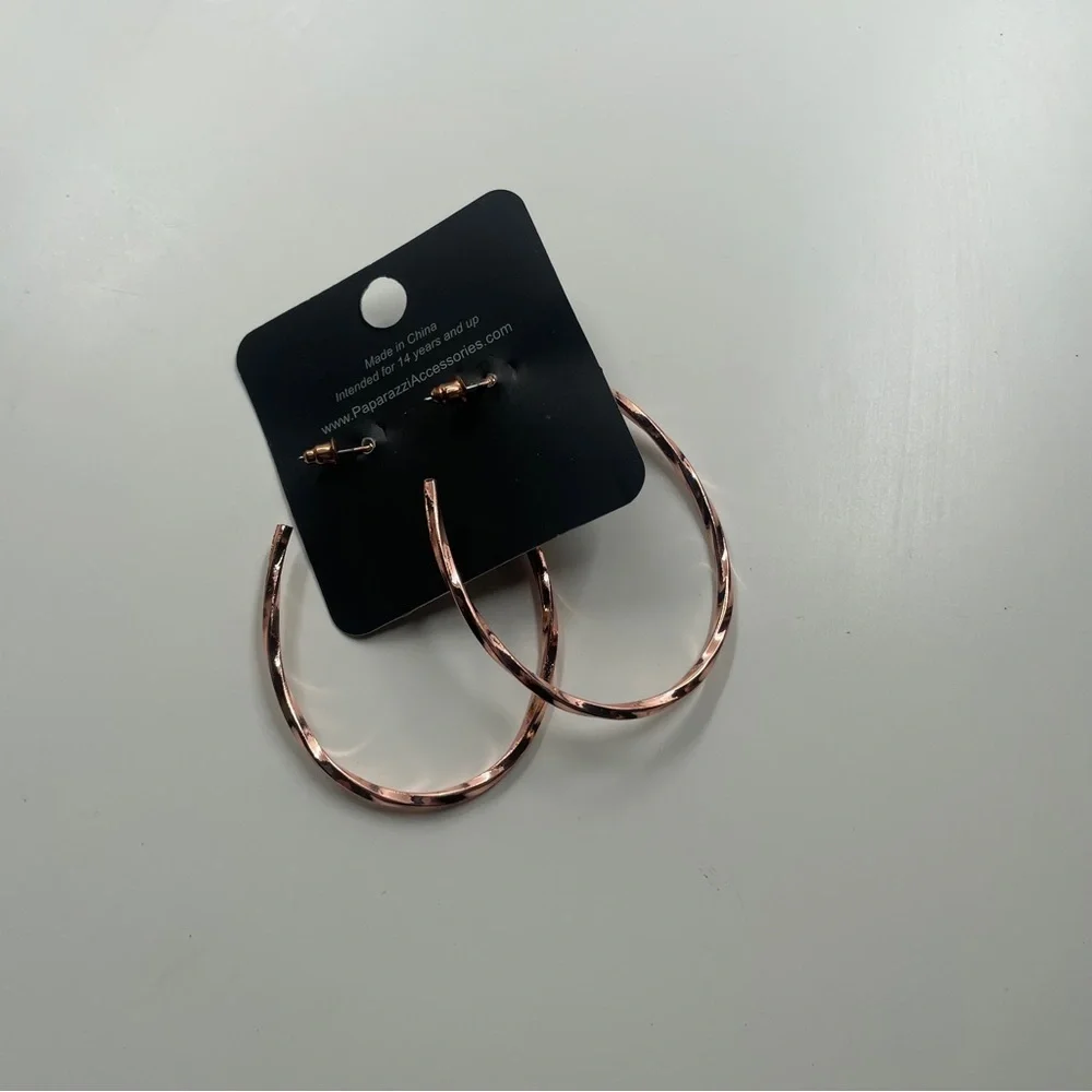 Paparazzi Copper Hoop Earring - Picture 4 of 6